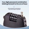 Ultra-Secure 4-Digit Combination Lock with 3 Feet Retractable Cable for