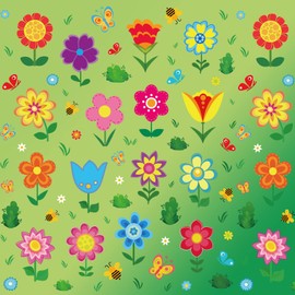Pajean Pajean 480 Pieces Spring Flower Stickers for Kids Self Adhesive Multicolored Flowers Stickers Teachers Plant Planner Scrapbooking Book Lables for Easter Spring Theme Party(Vivid Style)