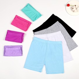 KEREDA 8 Pack Girls Shorts Black Cycling Dance PE Shorts for Girls Kids Child Teen Bike School Sports Breathable Elastic Soft Cotton 2-10 Years