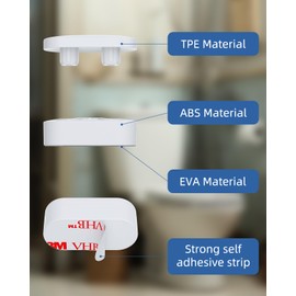 Hibbent 4 pieces Toilet Seat Bumpers for Bidet, Strong Adhesive Toilet Seat Bumpers for Use with Bidet Attachment, Universal Buffer Toilet Lid Rubber Bumpers, White