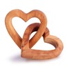 MIXJOY Olive Wooden Interlocking Hearts Decor - Romantic Natural Solid