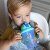 Nuby 2-Handle No-Spill Flip-it Fat Straw Printed Cup - 8oz/