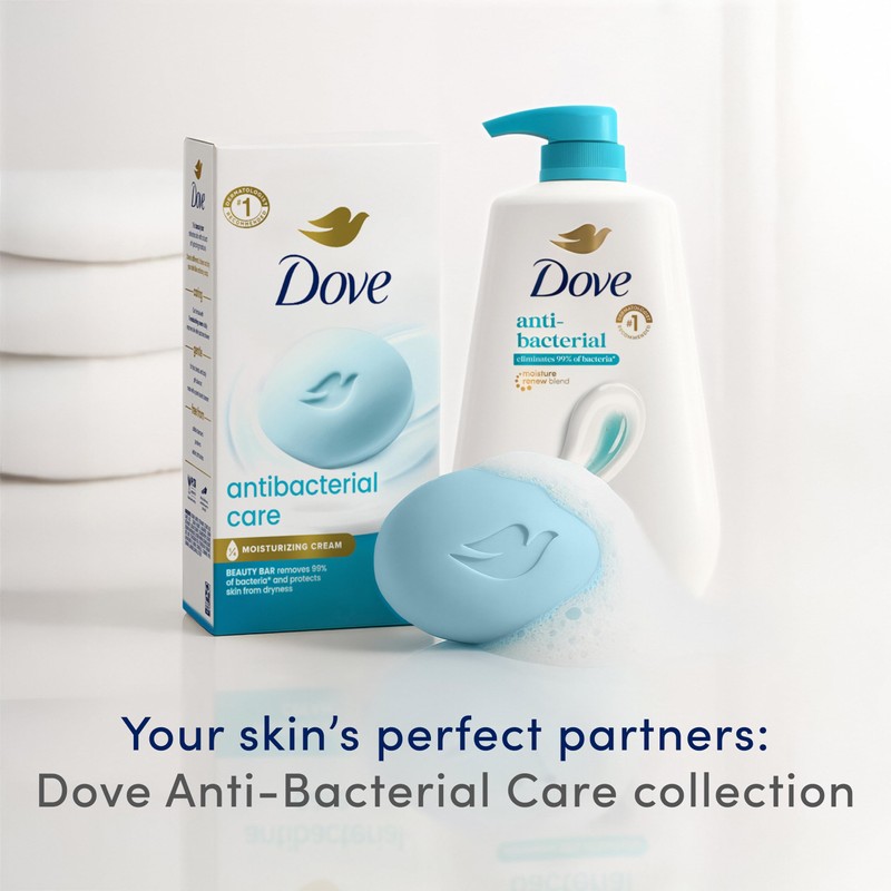 Dove Beauty Bar Soap Antibacterial Care 6 Count For Clean,