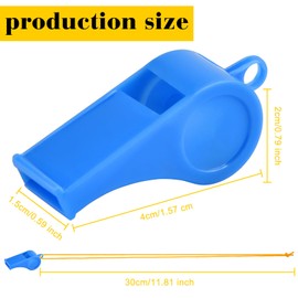 Zuazaor 200 Pieces Plastic Whistles with Lanyard Loud Whistles in Bulk for School Trainning Christmas Birthday Party Goody Bag Fillers (Colorful)