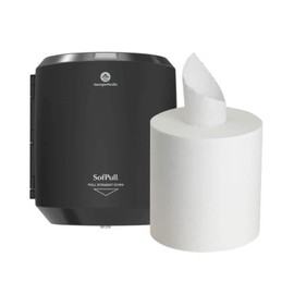 SOFPULL® CENTERPULL Regular Capacity Paper Towel Dispenser Starter KIT, 1 Dispenser 58204B & 1 Paper Towel ROLL 28124