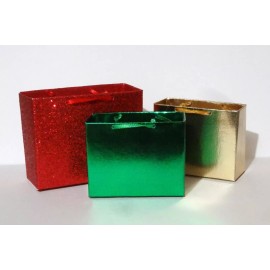 Portia's Parlor Christmas Red, Green & Gold 3-Piece Gift Bag Set for 12" dolls