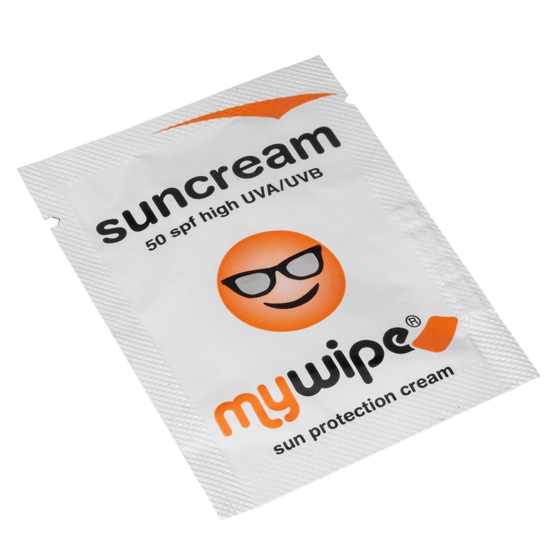 MYWIPE SPF 50 Sun Cream Sachets Single Use Pocket Size