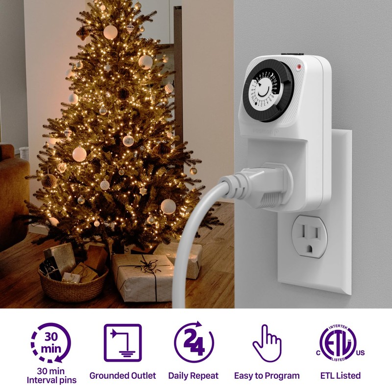 Fosmon 24 Hour Outlet Timer for Electrical Outlets, Indoor Mechanical