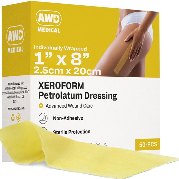 AWD Medical Xeroform Petrolatum Dressing - Non-Adhering Gauze Pad -