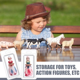 Wesiti 50 Pcs Plastic Blister Clamshell Protective Case Action Figure Display Case Plastic Display Protective for Action Figure Prevent Scratches PET Protector