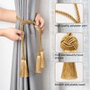 Pretty Jolly 4 Pack Double-ended Tassel Curtain Tiebacks Handmade Braided