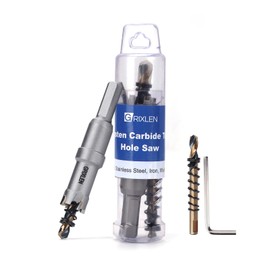 4-1/2” (115mm) Tungsten Carbide Tip Hole Saw,Hole Saw with M2 Pilot Drill bits for for Hard Metal Stainless Steel, Metal, Iron, and Plastic,25mm Drilling Depth (4-1/2” (115mm))