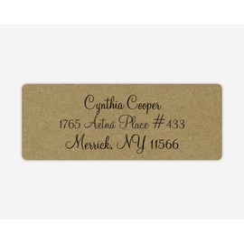 60ct - Wedding Invitation Return Address Kraft Labels, Wedding Invitation Return Address Kraft Stickers (#320-KR)