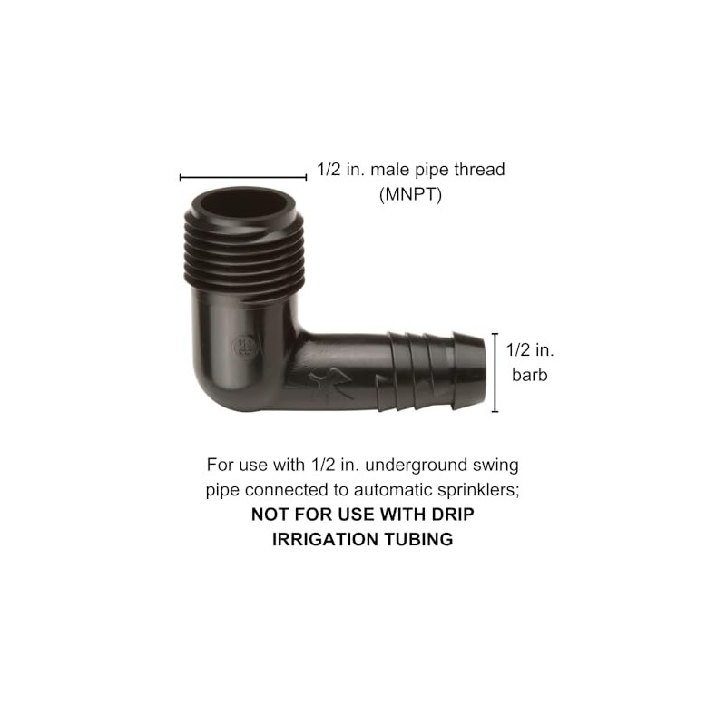 Rain Bird SWGE050B EZ Pipe/Swing Pipe Elbow Fitting, 1/2" Male