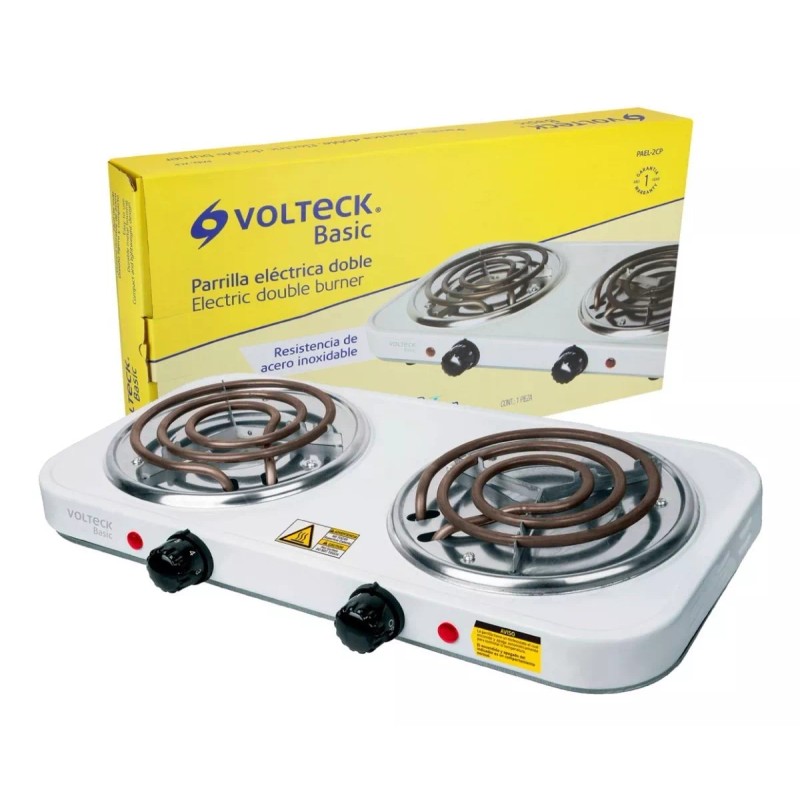Volteck Parrilla eléctrica Volteck PAEL-2CP blanca 127V