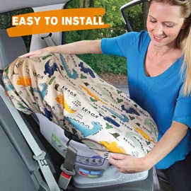 Car Seat Sun Shade Cover Baby Car Seat Sun Shade Cover, Keeps Toddler's Seat Cool,Covers and Blocks Out Heat & Sun, Protection from UV Sunlight (Dinosaurs)