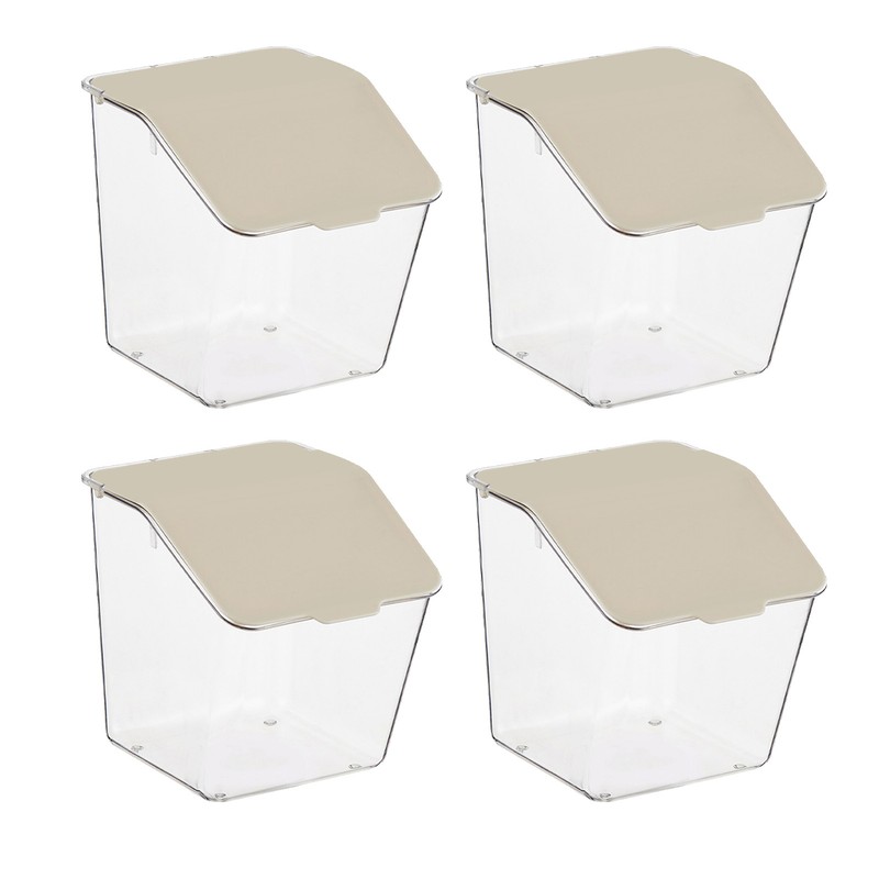 4PCS Kitchen Storage Box Wall Mount Plastic Food Container with