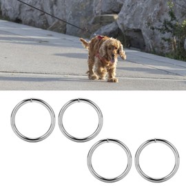 Pack of 10 O-rings, 304 stainless steel, 4 x 40 mm, multifunctional O-ring, welded round rings for straps, belts, bags, dog lead, camping etc.