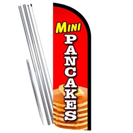 Vista Products Mini Pancakes Premium Windless Feather Banner Flag Kit (Flag, Pole, & Ground Mt)