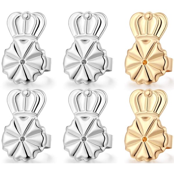 Kouley 3 Pairs Earring Lifters,8MM Hypoallergenic Earring Backs for Droopy