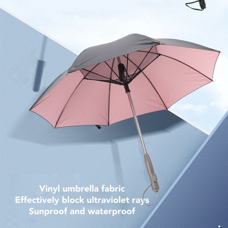 Umbrella with Built In Fan and Mist Spray 190T Vinyl