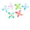 Cupcake Toppers 6pcs Mini Pinwheels miniature pinwheels tiny paper pinwheels
