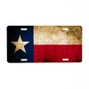 CafePress Vintage Flag of Texas Aluminum License Plate, Front License