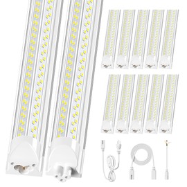 Super Bright 50W Led Shop Lights 4FT 10-Pack 5000K 7500LM For Garage Shop