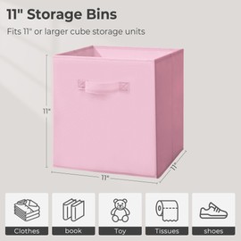 STORAGEIDEAS 11 Inch Fabric Storage Cubes, Sturdy Foldable Storage Bins, Heavy Duty Cube Organizer for Clothes, Blankets, Shelves, Closets, Bedroom, Living Room, Multi-Color, 10 Pack