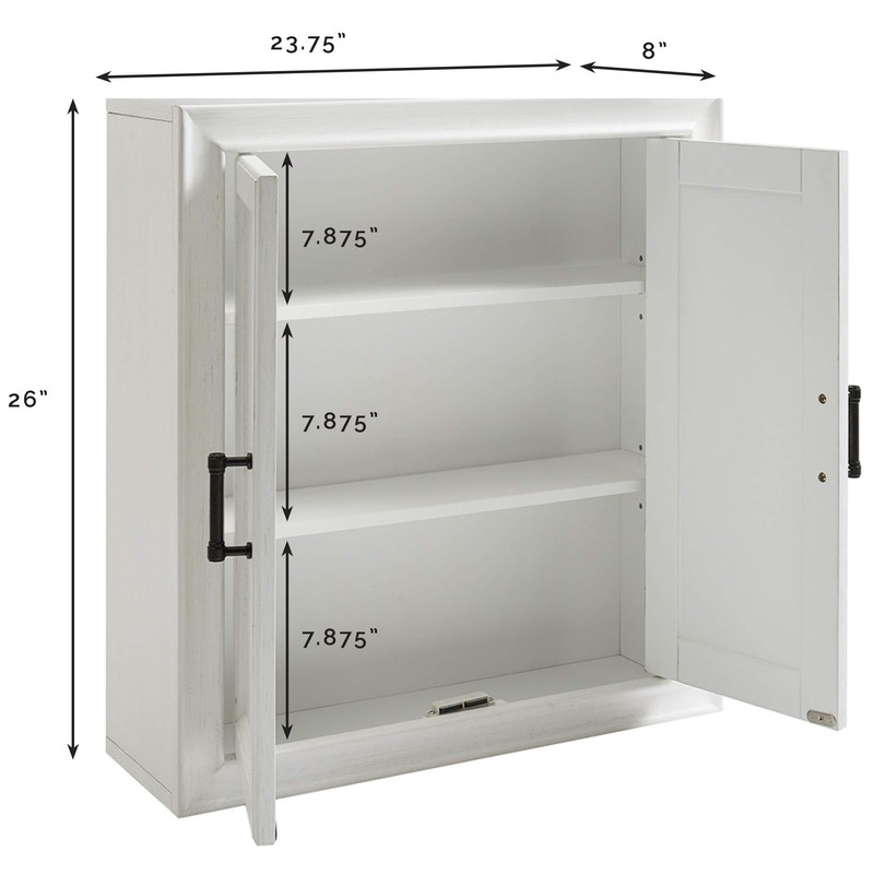 Crosley Furniture Tara Wall Mounted Bathroom Storage Medicine Cabinet with