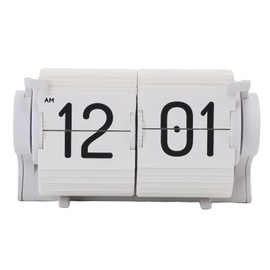 Generic Flip Desk Clock, USB Powered Mechanical Alarm Clock with Timer Calendar Reminder Function, Auto Flip Clock for Home Office Living Room Desk Decor (White)