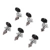 6 Pcs Guitar Tuning Pegs 3L3R Metal Body Black Wood