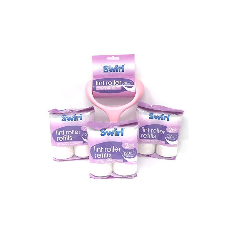 Swirl Lint Roller + 6 Swirl refills. 60 Sheets per