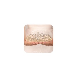 Wekicici Tiara Crystal Crown Queen Crown Rhinestones Princess Tiara for Women Rhinestone Crown Bridal Party Pageant Crown Wedding Headbands Hair Accessories for Brides(Style 5)