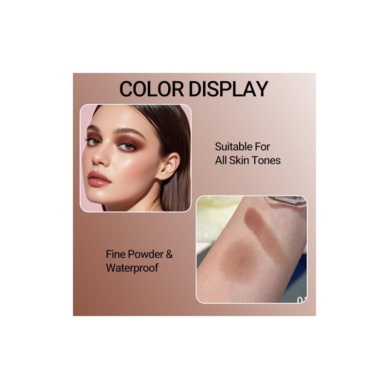 Erinde Monocromo Sombras Para Ojos Matte, Resistente al Agua,E01