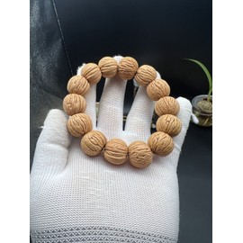 19.5×17mm Bark-Pattern Peach Pit Bracelet 树皮纹桃核手串