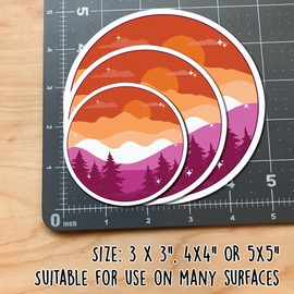 Subtle Lesbian Flag, Weather-Resistant Pride Sticker for Laptop, Water Bottles, Window, Car (3" x 3")