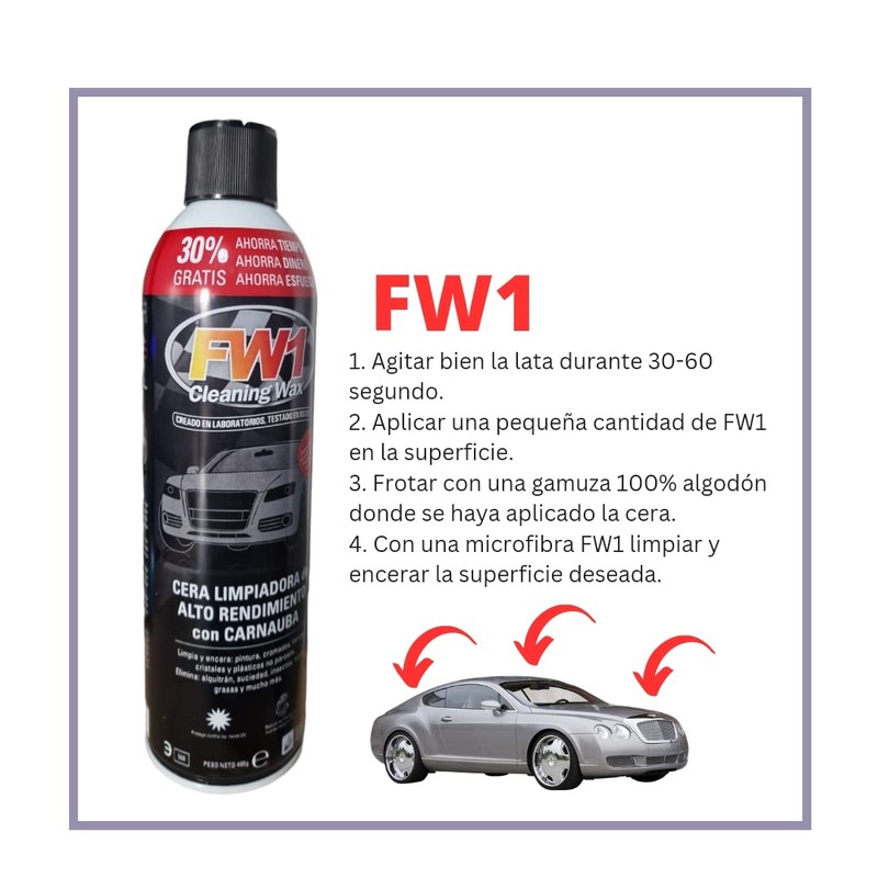 FW1 Cleaning Waterless Wash & Wax with Carnauba Wax