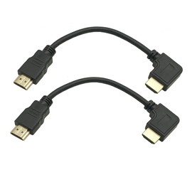 LiKuCo 8K Angled HDMI 2.1 Cable 2Pack 8inch Short 90 Degree Ultra HD 48Gbps High Speed HDMI Cable,8K@60hz 4K@120hz 144Hz eARC HDR10 4:4:4 HDCP 2.2