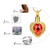 Gold Angel Wings Glass Heart Urn Pet/Human Cremation Pendant Necklace