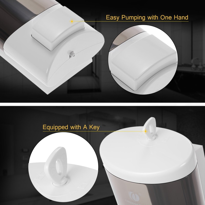 CHUANGDIAN Wall-mounted Single Bottle Manual Soap Dispenser Shampoo Box Rest