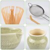 5pcs Japanese Matcha Whisk Set,Matcha Bowl with Spout,Tea Spoon,Ceramic Whisk