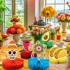 12 PCS Fiesta Mexican Honeycomb Centerpieces Cinco De Mayo Party