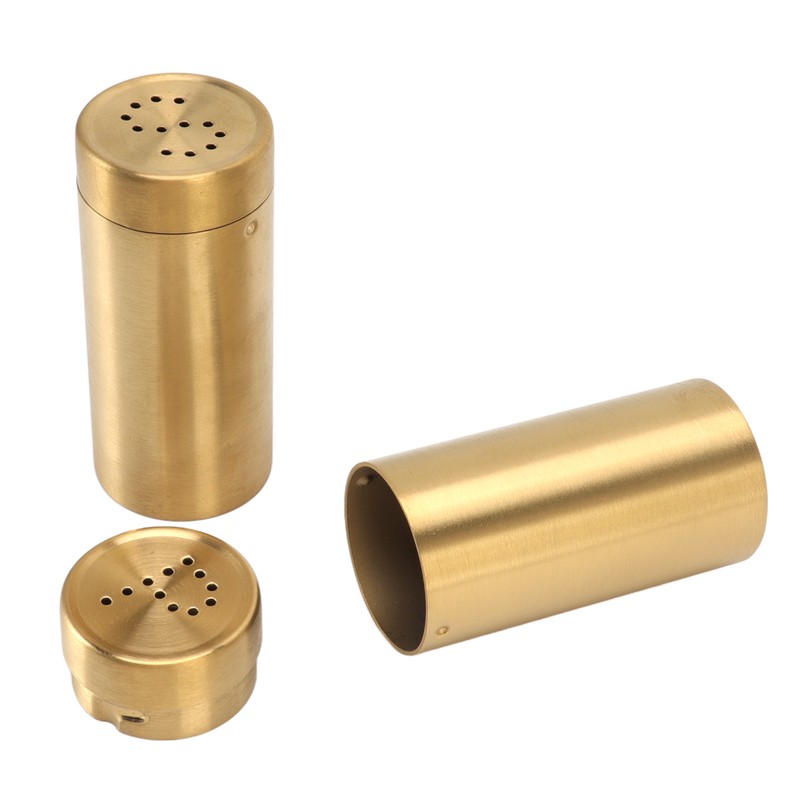 2Pcs Gold Spice Jar Stainless Steel Rustproof Screw Open Top