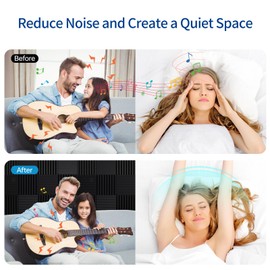 Fvkind 24 Pack Sound Proof Panels for Walls, 2" X 12" X 12" Wedges Acoustic Foam, High Density Acoustic Panels, Soundproof Wall Panels for Home Studio Sound Absorption and Decoration, Black