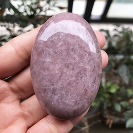 Ladeukoi Ladeukoi Oval Strawberry Quartz Palm Stone, Polished Worry Pocket Massage Stones Healing Crystal for Therapy Geometry Chakra Balancing