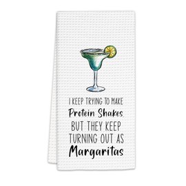 FIicy Margarita Kitchen Towels, Margaritas Dish Towels, I Keep Trying to Make Protein Shakes Decorative Hand Towel for Kitchen Home Bar, Gifts for Margarita Lovers Bars Kitchens Decor(16x24lnch)