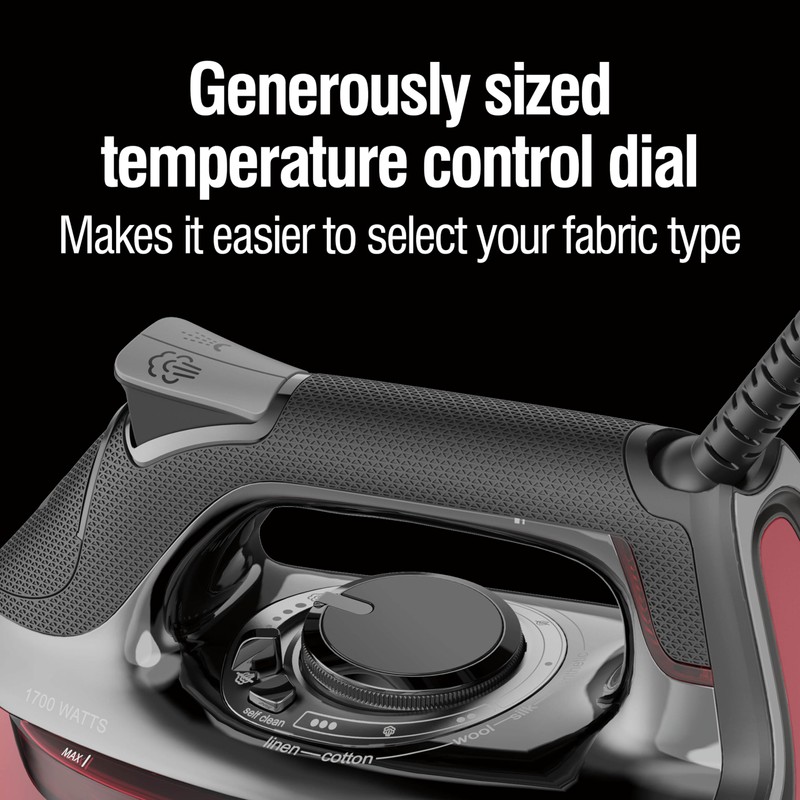 CHI Steam Iron for Clothes, 300+ Holes for Powerful Steaming,