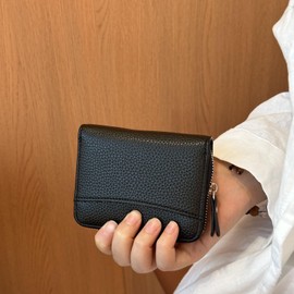ZMDB Women's Wallet with RFID Blocking, Small & Short Women's Wallet PU Leather Wallet with Zip & Purse, Women's Purses with Multiple Card Slots, 002 black., 主义