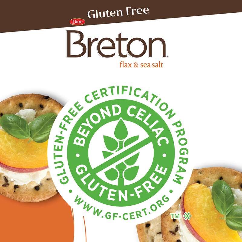 Dare Breton Gluten Free Crackers, Original with Flax, 4.76 Ounce,Pack